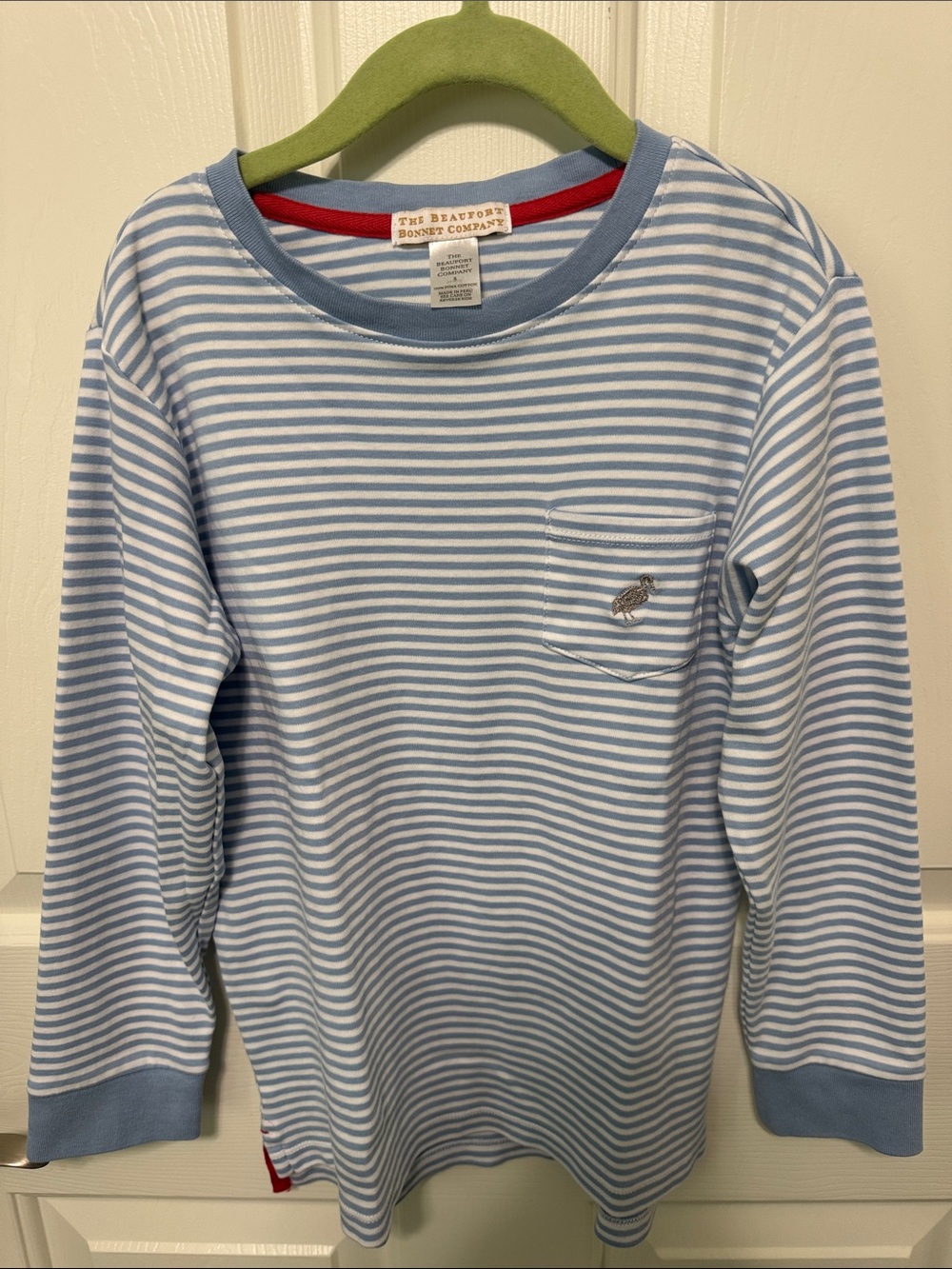 The Beaufort Bonnet Company Light Blue & White Striped Long Sleeve Tee